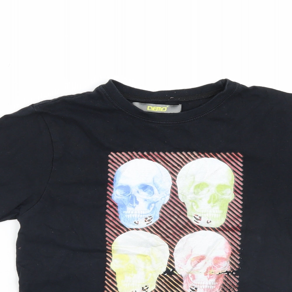 Demo Boys Black   Basic T-Shirt Size 9-10 Years
