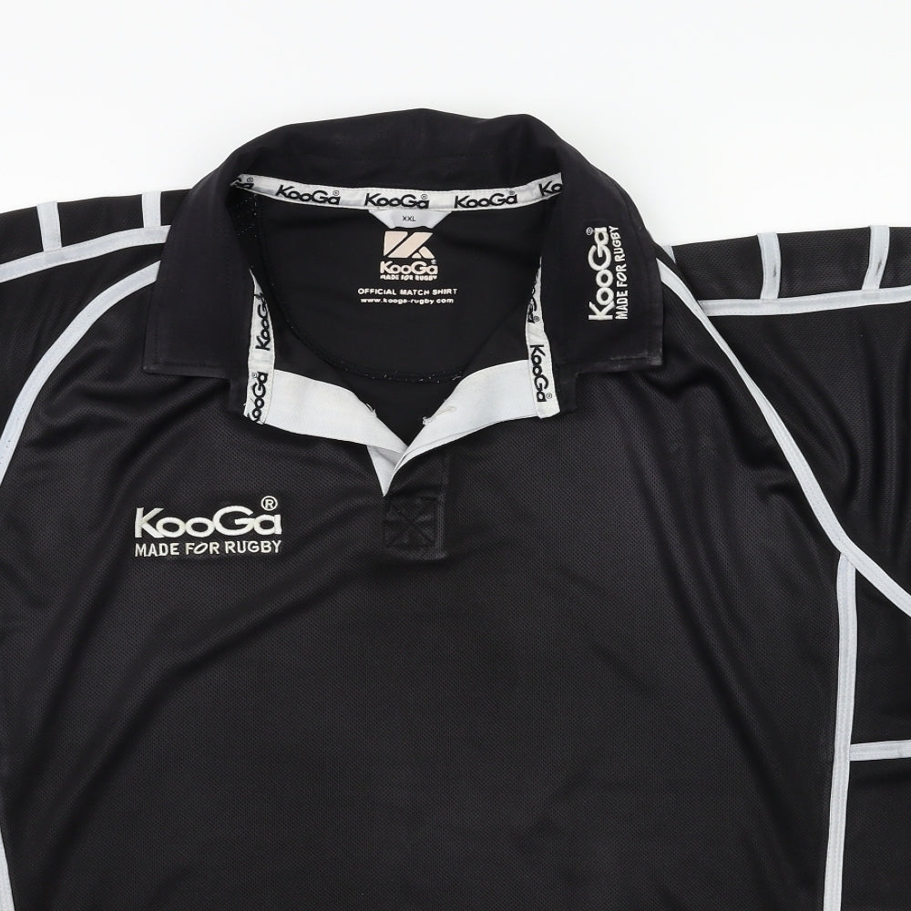Kooga Mens Black    Polo Size 2XL  - Rugby shirt