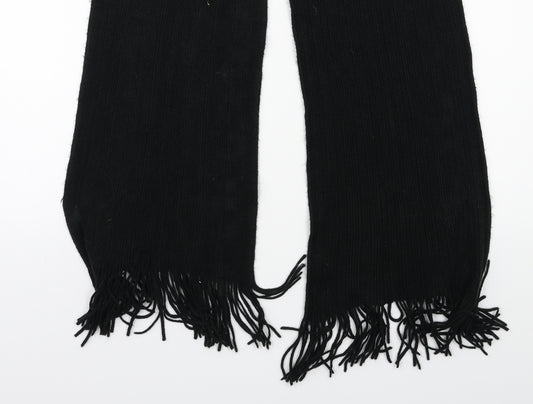 Front view of Preworn men’s black scarf one size