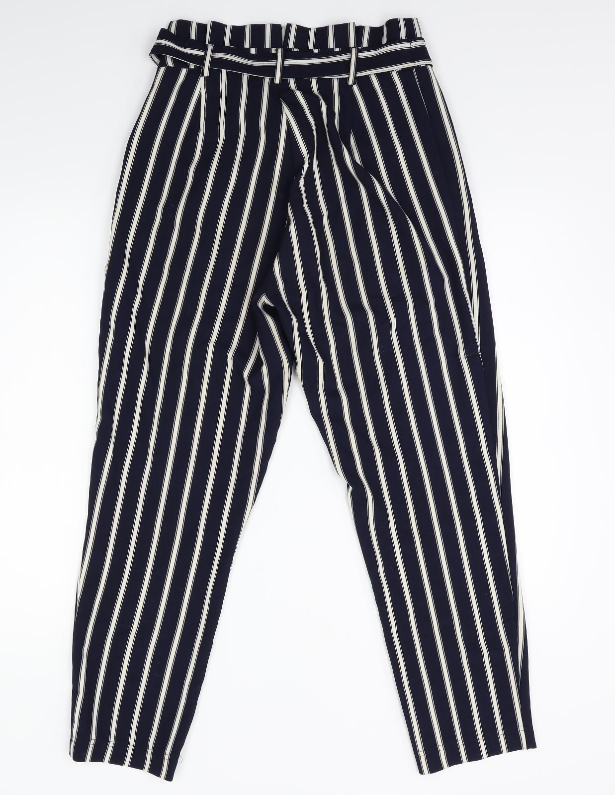 ostradivarius Womens Blue Striped  Dress Pants Trousers Size 6