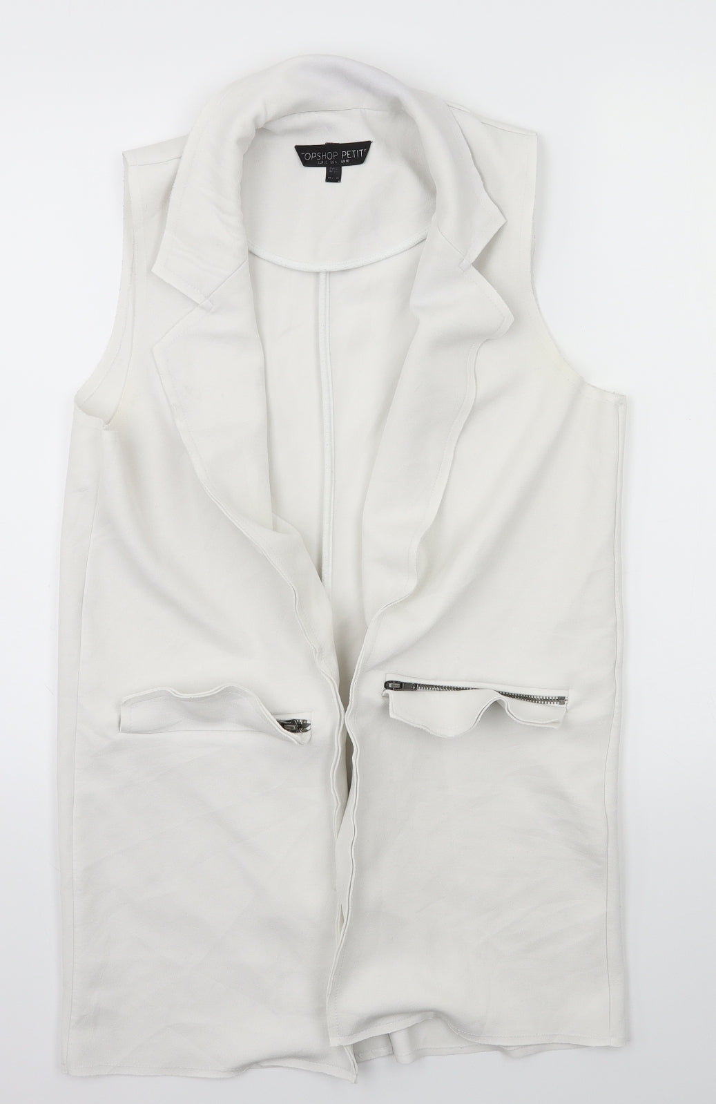 Topshop Womens White   Gilet Coat Size 10