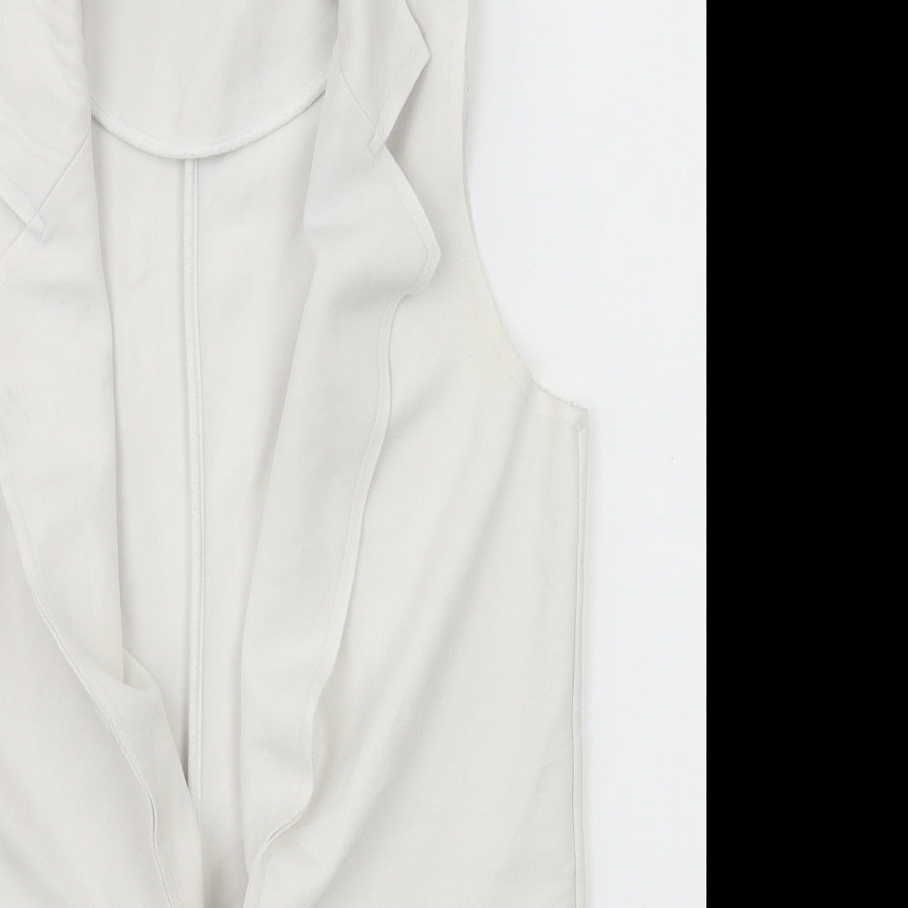 Topshop Womens White   Gilet Coat Size 10