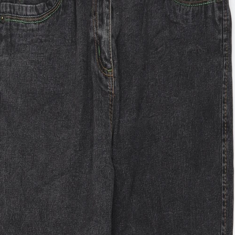 BEING CASUAL Womens Black  Denim Straight Jeans Size 16 L29 in