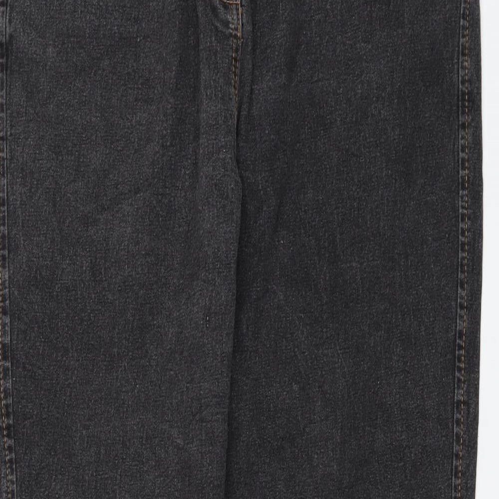 BEING CASUAL Womens Black  Denim Straight Jeans Size 16 L29 in