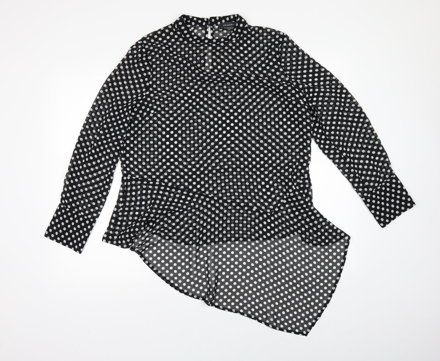 Primark Womens Black Polka Dot  Tunic Blouse Size 14