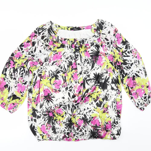 BM Womens Multicoloured Floral  Tunic Blouse Size 16