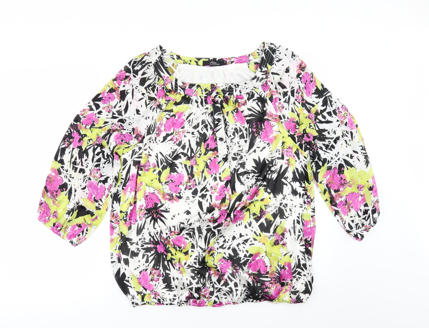BM Womens Multicoloured Floral  Tunic Blouse Size 16