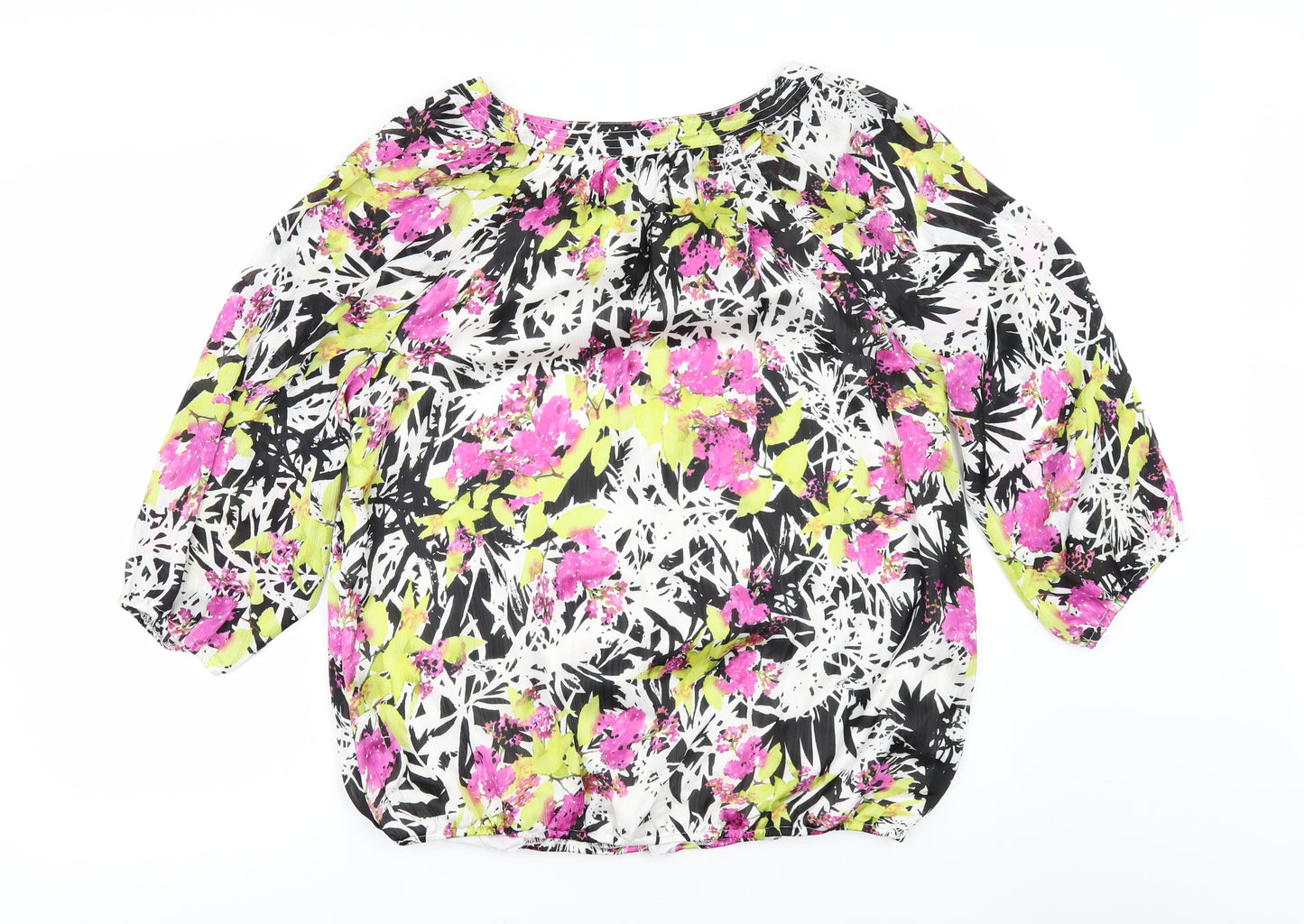 BM Womens Multicoloured Floral  Tunic Blouse Size 16