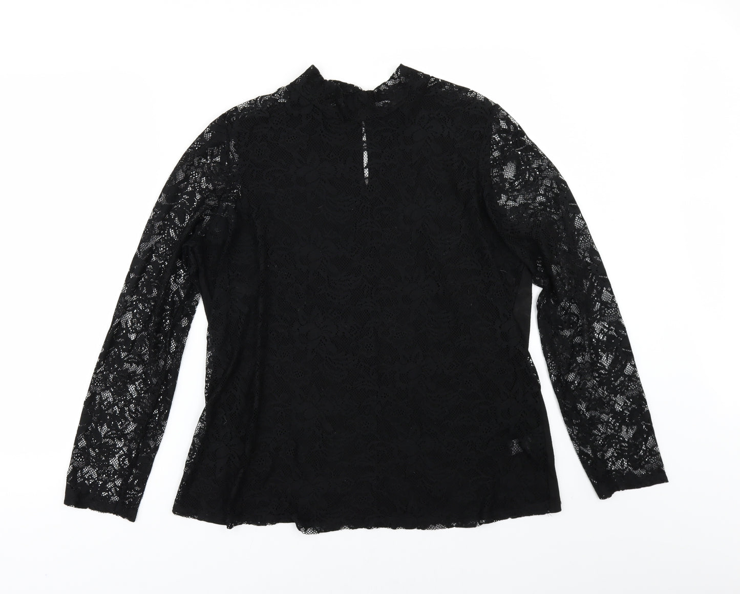 George Womens Black   Basic T-Shirt Size 18  - LACE