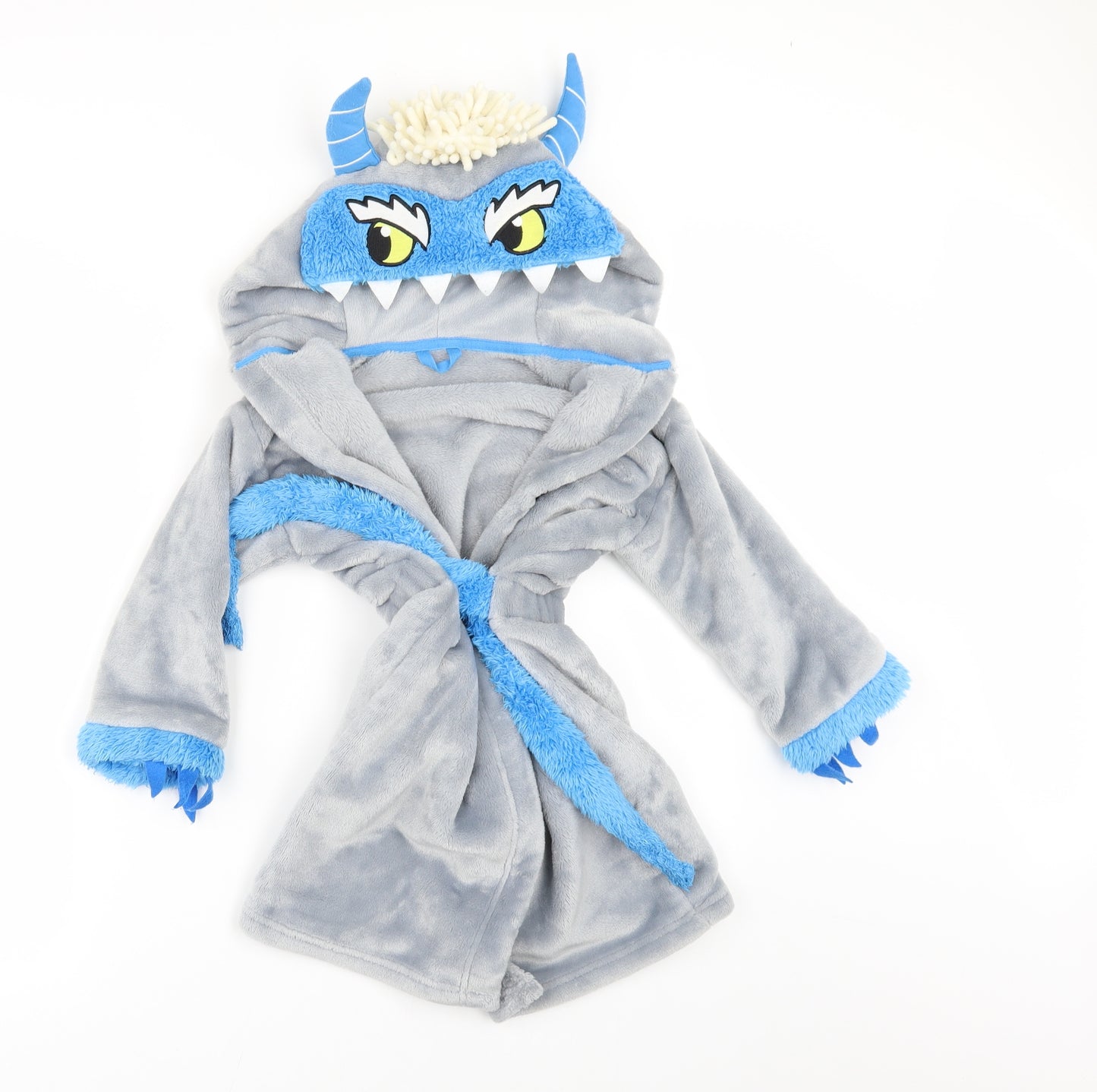 Marks and Spencer Boys Grey Solid Fleece  Robe Size 4-5 Years  - MONSTER