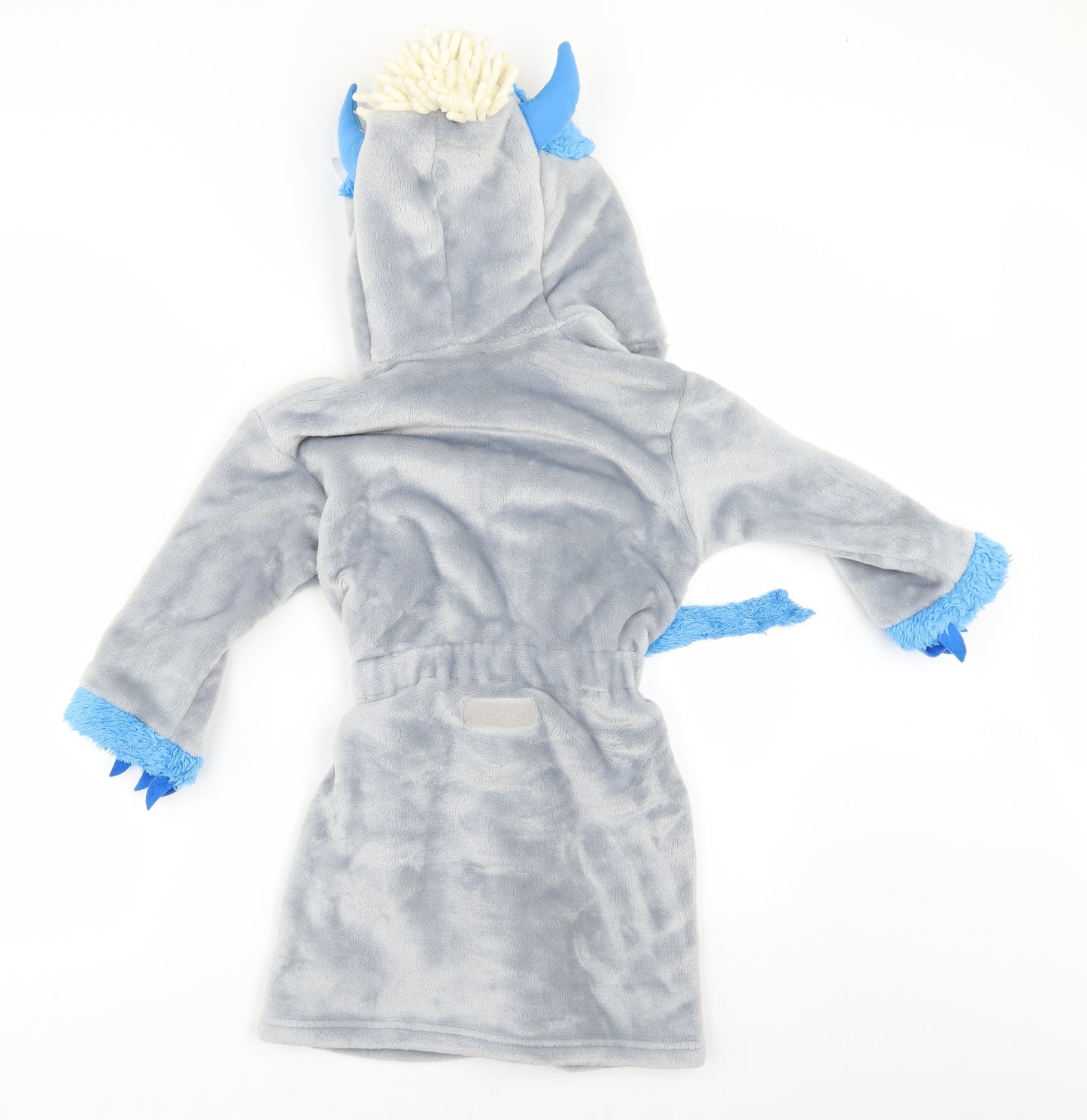 Marks and Spencer Boys Grey Solid Fleece  Robe Size 4-5 Years  - MONSTER