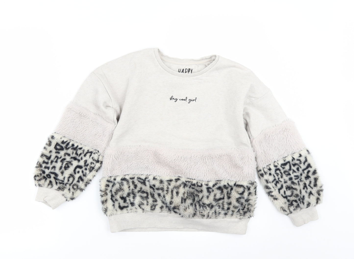 F&F Girls Beige   Pullover Sweatshirt Size 8-9 Years  - stay cool girl