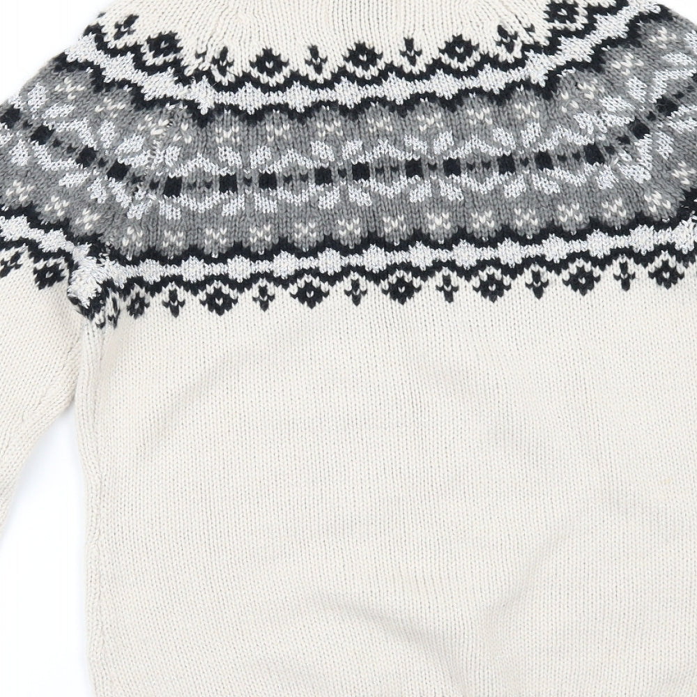 Papaya Womens Beige Geometric  Pullover Jumper Size 10