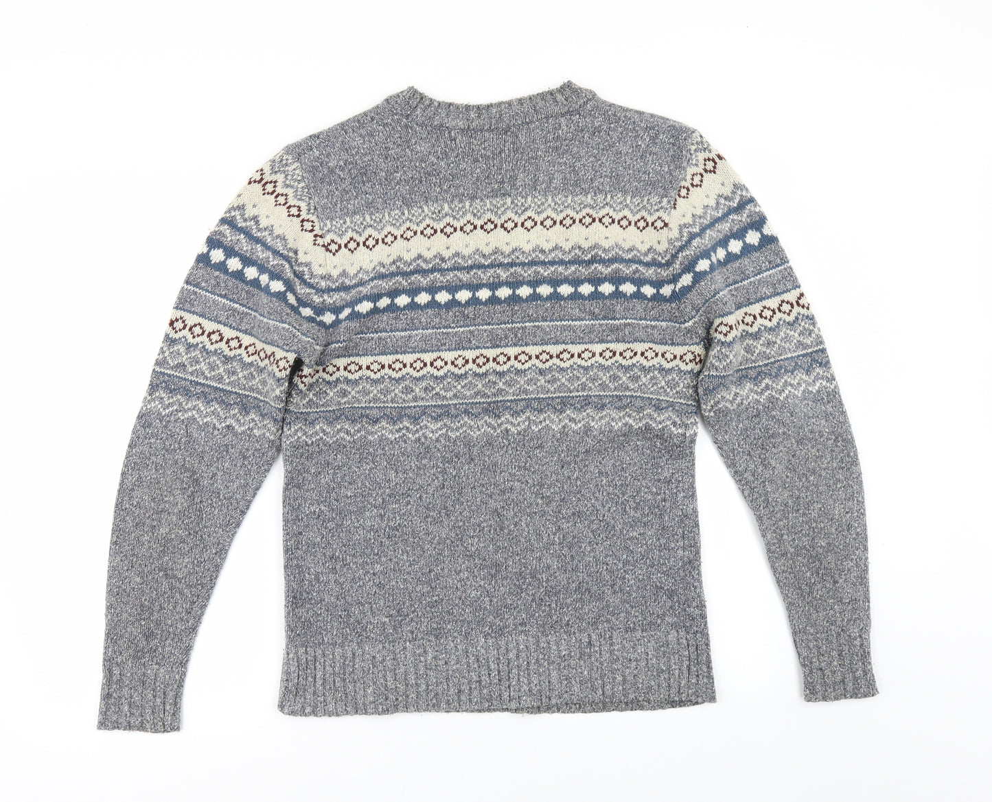 Savanti Mens Blue Geometric  Pullover Jumper Size S