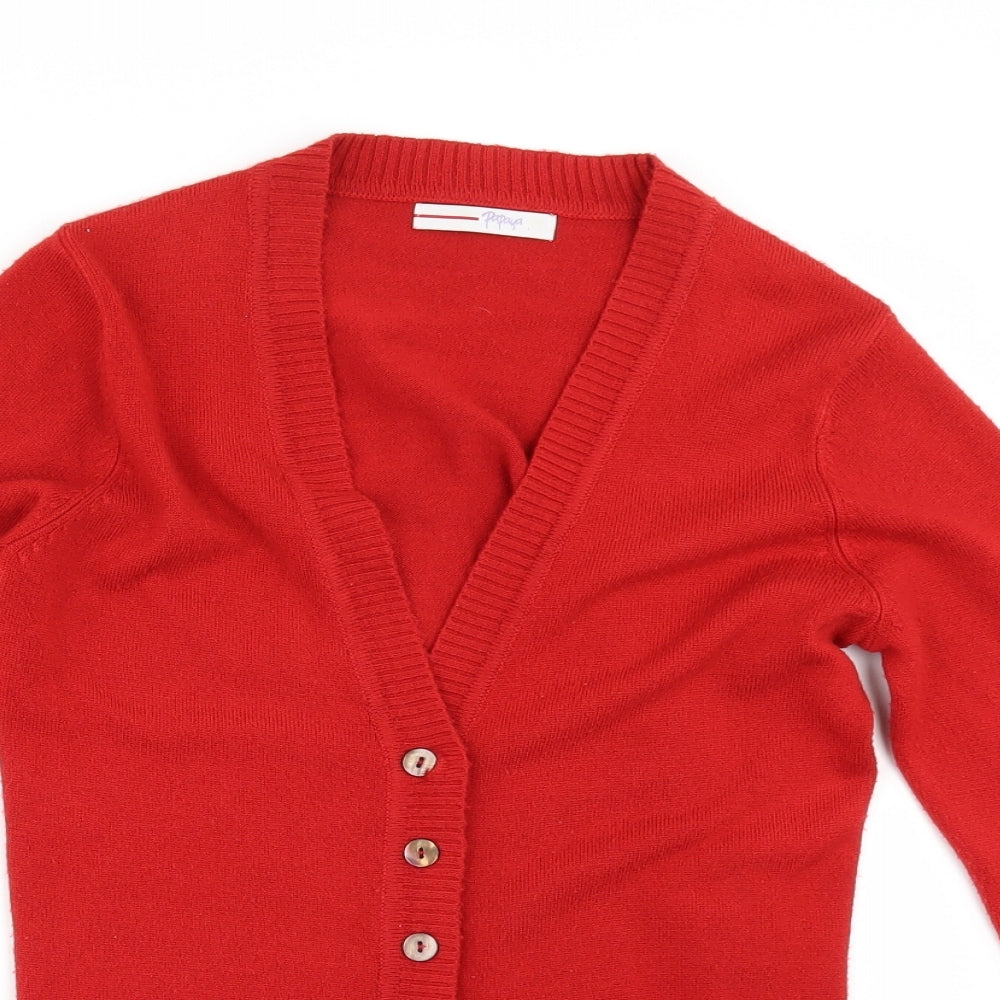 Papaya Womens Red   Cardigan Jumper Size 8