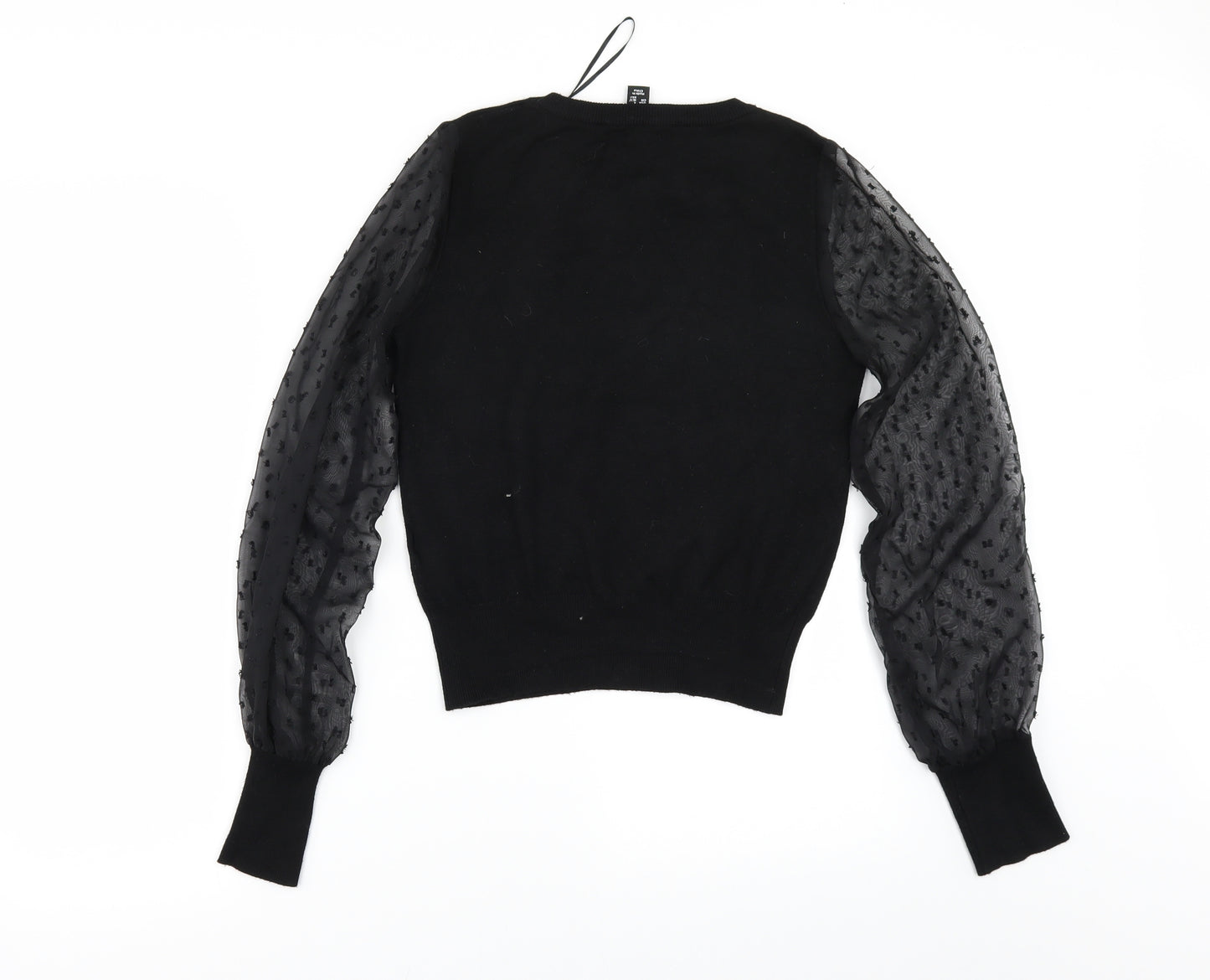 New Look Womens Black   Pullover Jumper Size 8  - CHIFFON SLEEVES
