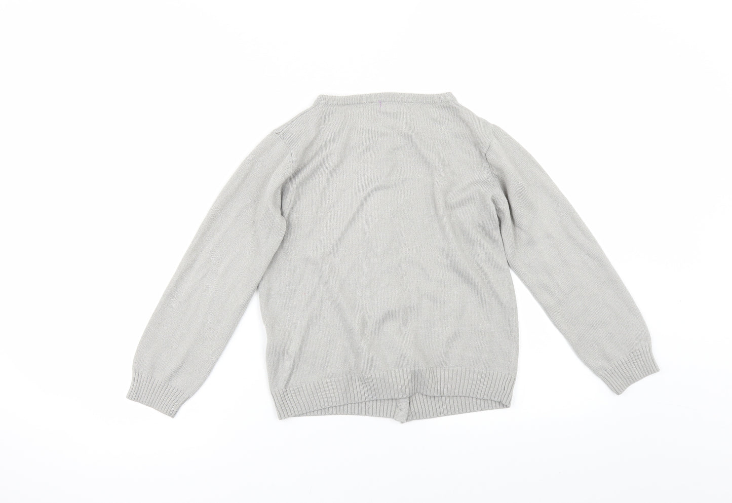 FF Girls Silver   Cardigan Jumper Size 5-6 Years