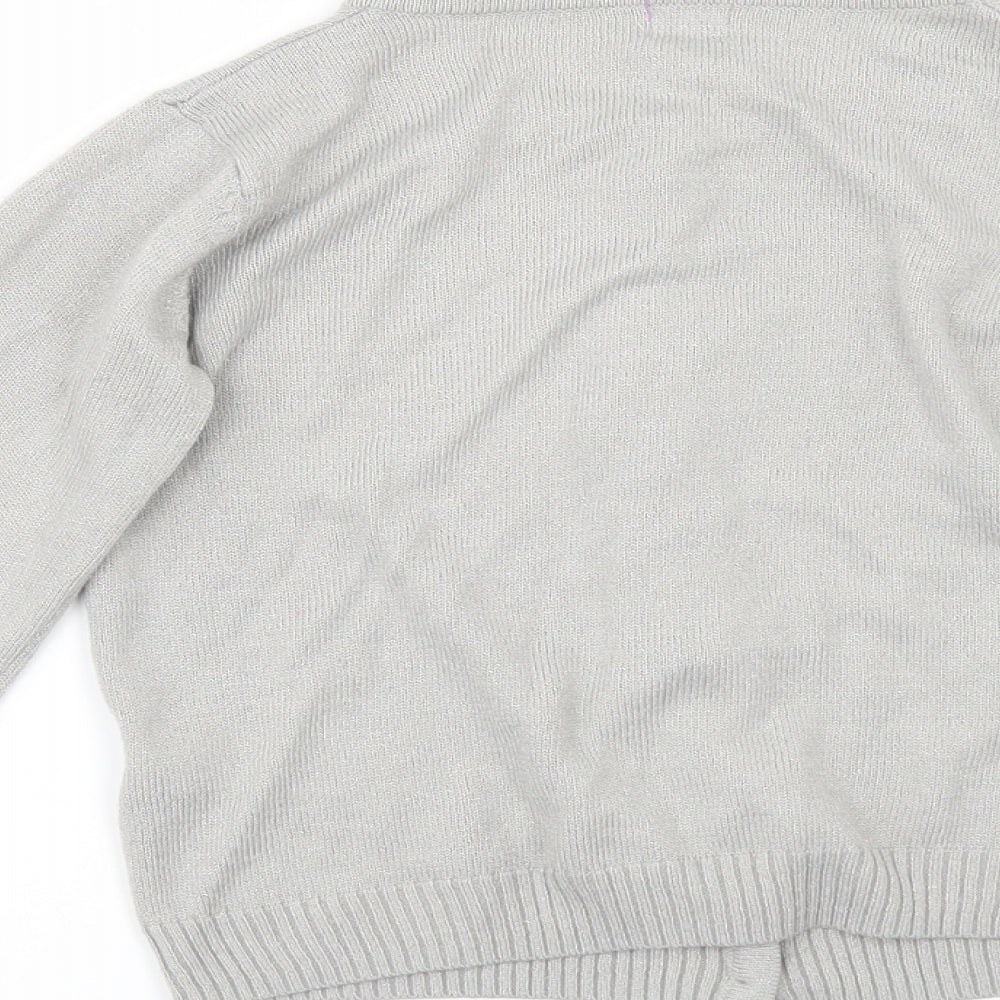 FF Girls Silver   Cardigan Jumper Size 5-6 Years