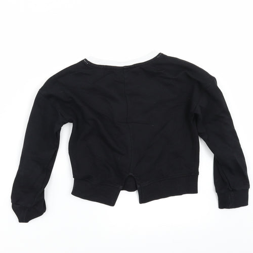 Matalan Girls Black   Pullover Sweatshirt Size 5 Years  - BACK SPLIT