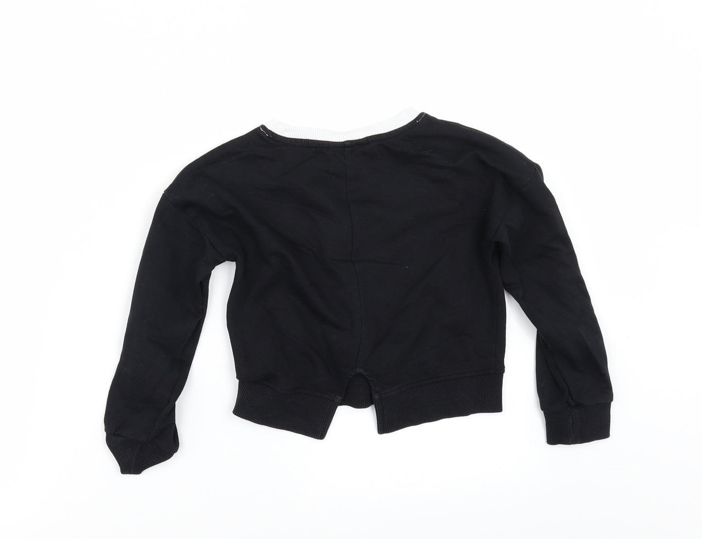 Matalan Girls Black   Pullover Sweatshirt Size 5 Years  - BACK SPLIT