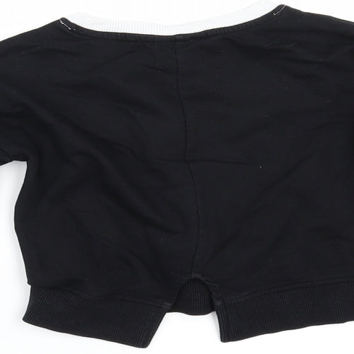 Matalan Girls Black   Pullover Sweatshirt Size 5 Years  - BACK SPLIT