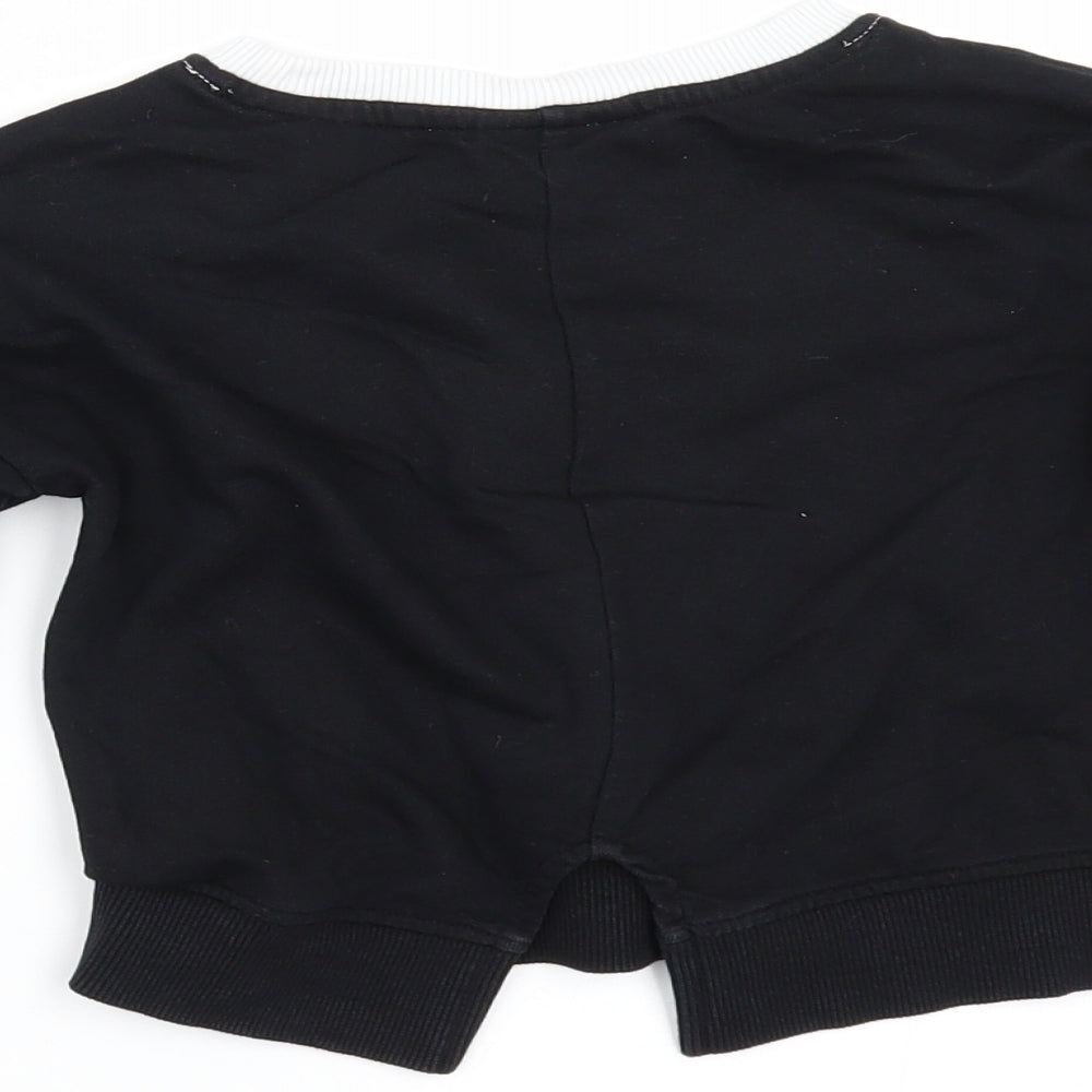 Matalan Girls Black   Pullover Sweatshirt Size 5 Years  - BACK SPLIT