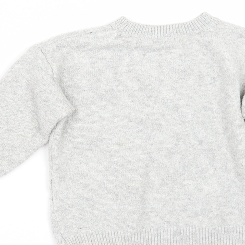 NEXT Girls Grey   Pullover Jumper Size 3 Years  - UNICORN