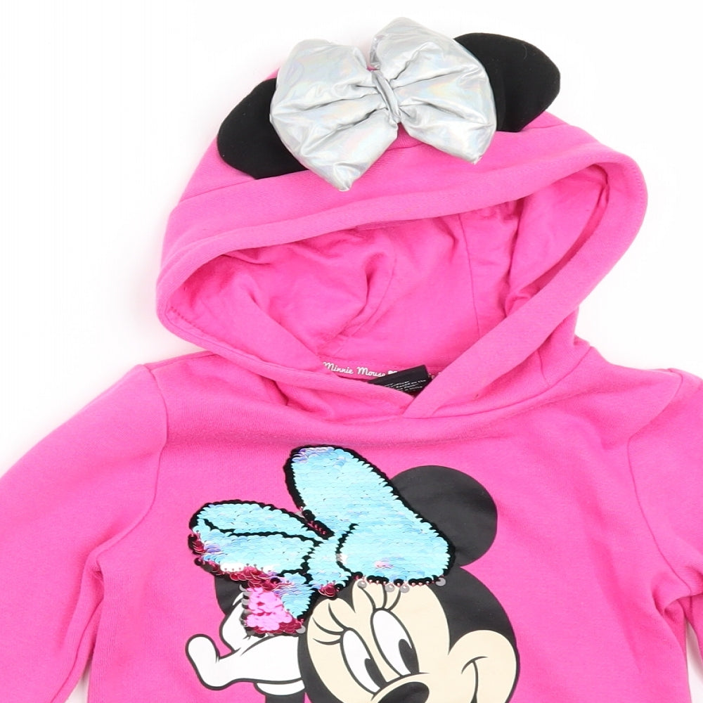 Primark Girls Pink   Pullover Hoodie Size 4-5 Years  - Minnie Mouse