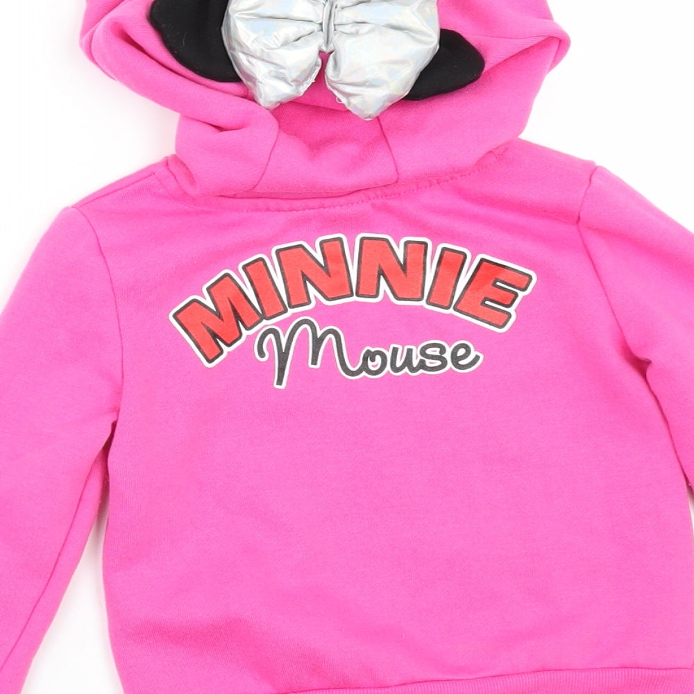 Primark Girls Pink   Pullover Hoodie Size 4-5 Years  - Minnie Mouse