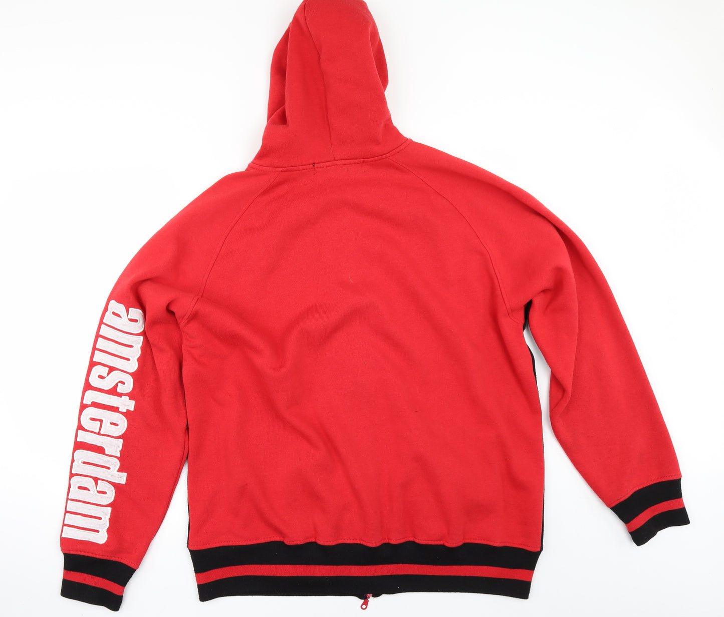 AMSTERDAM LABEL Mens Red   Full Zip Hoodie Size XL  - Amsterdam
