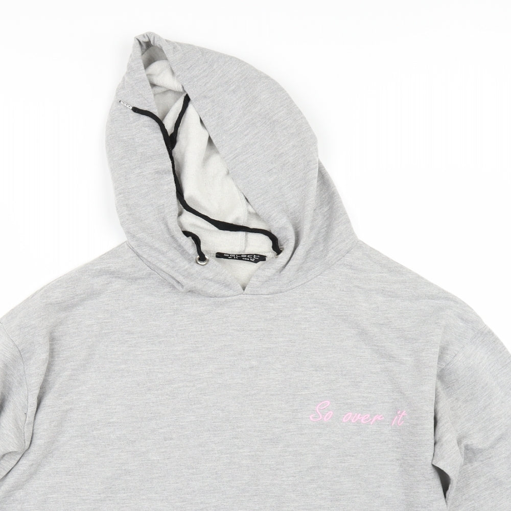 Select Womens Grey   Pullover Hoodie Size 14