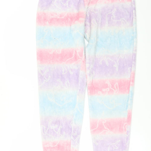 Marks and Spencer Womens Multicoloured Geometric Fleece  Pyjama Pants Size 14  - 35 WAIST