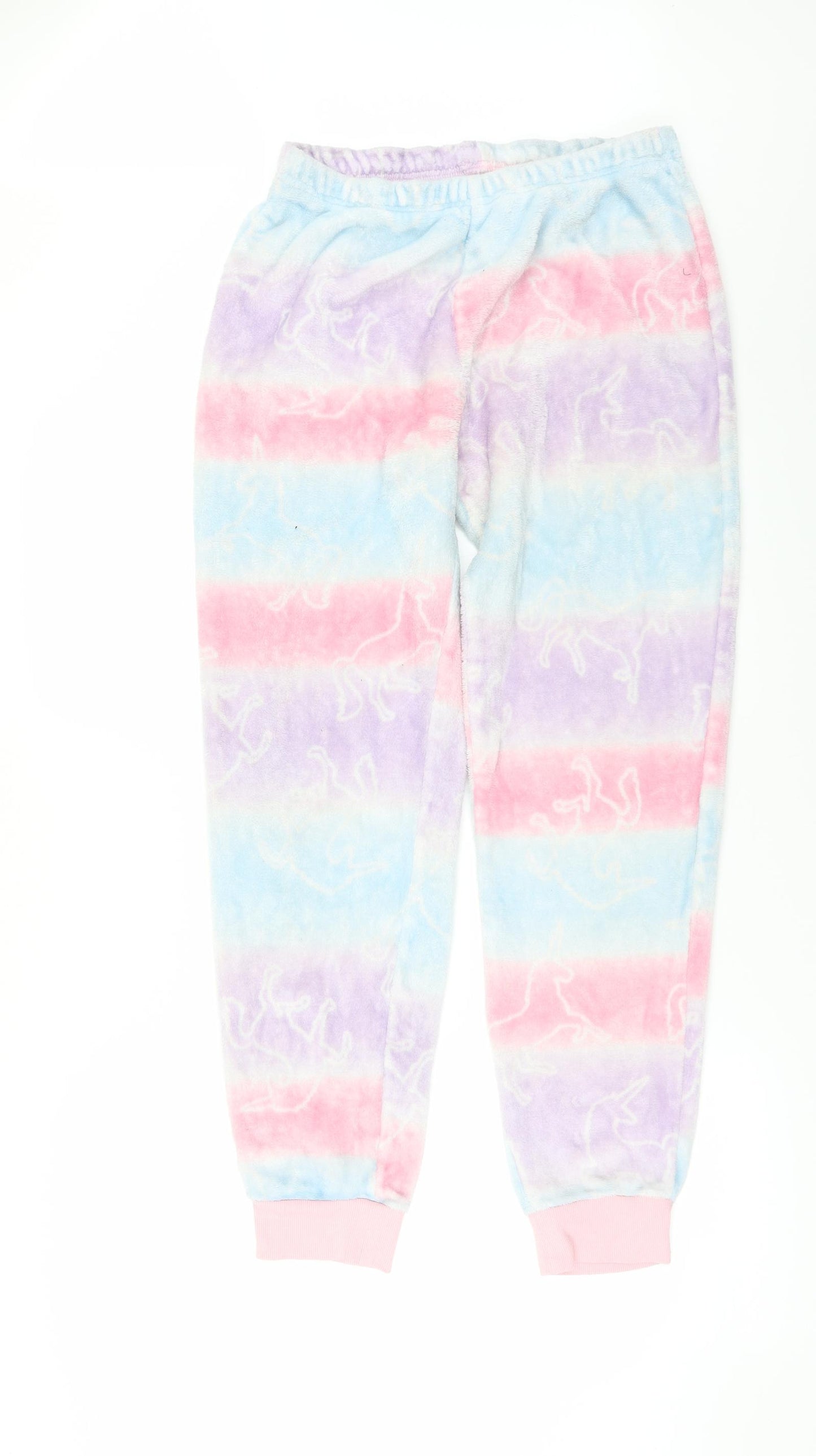 Marks and Spencer Womens Multicoloured Geometric Fleece  Pyjama Pants Size 14  - 35 WAIST