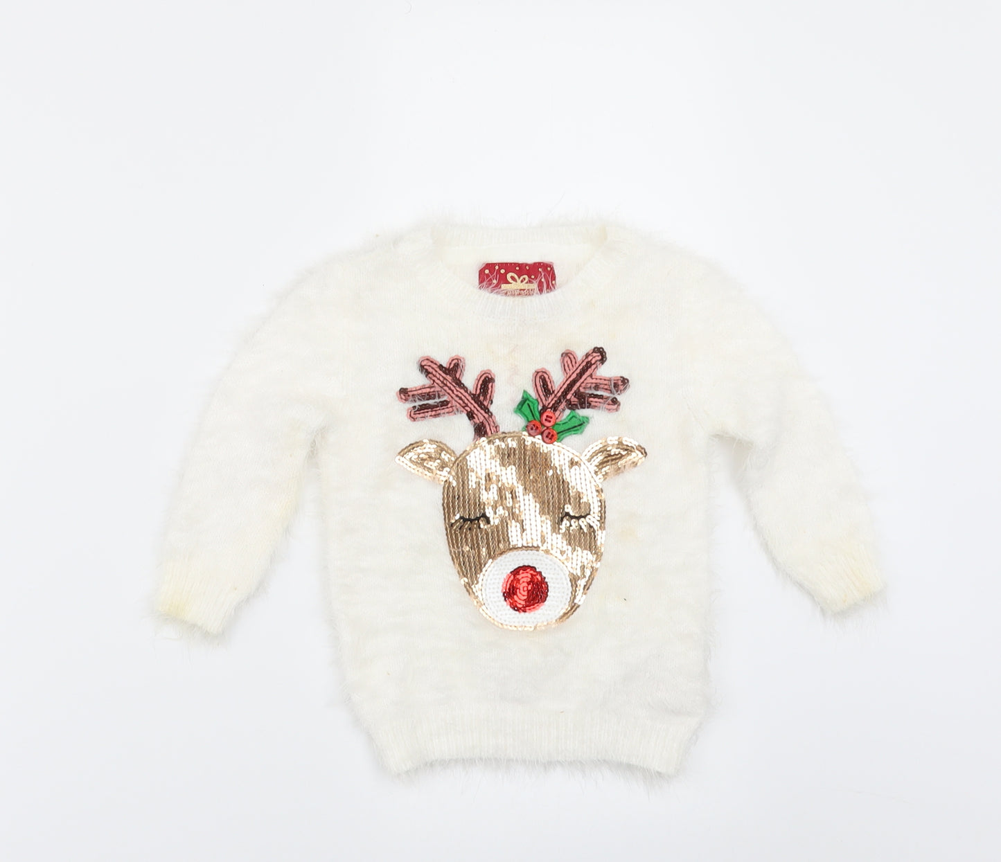 Primark Baby White   Pullover Jumper Size 18-24 Months  - christmas