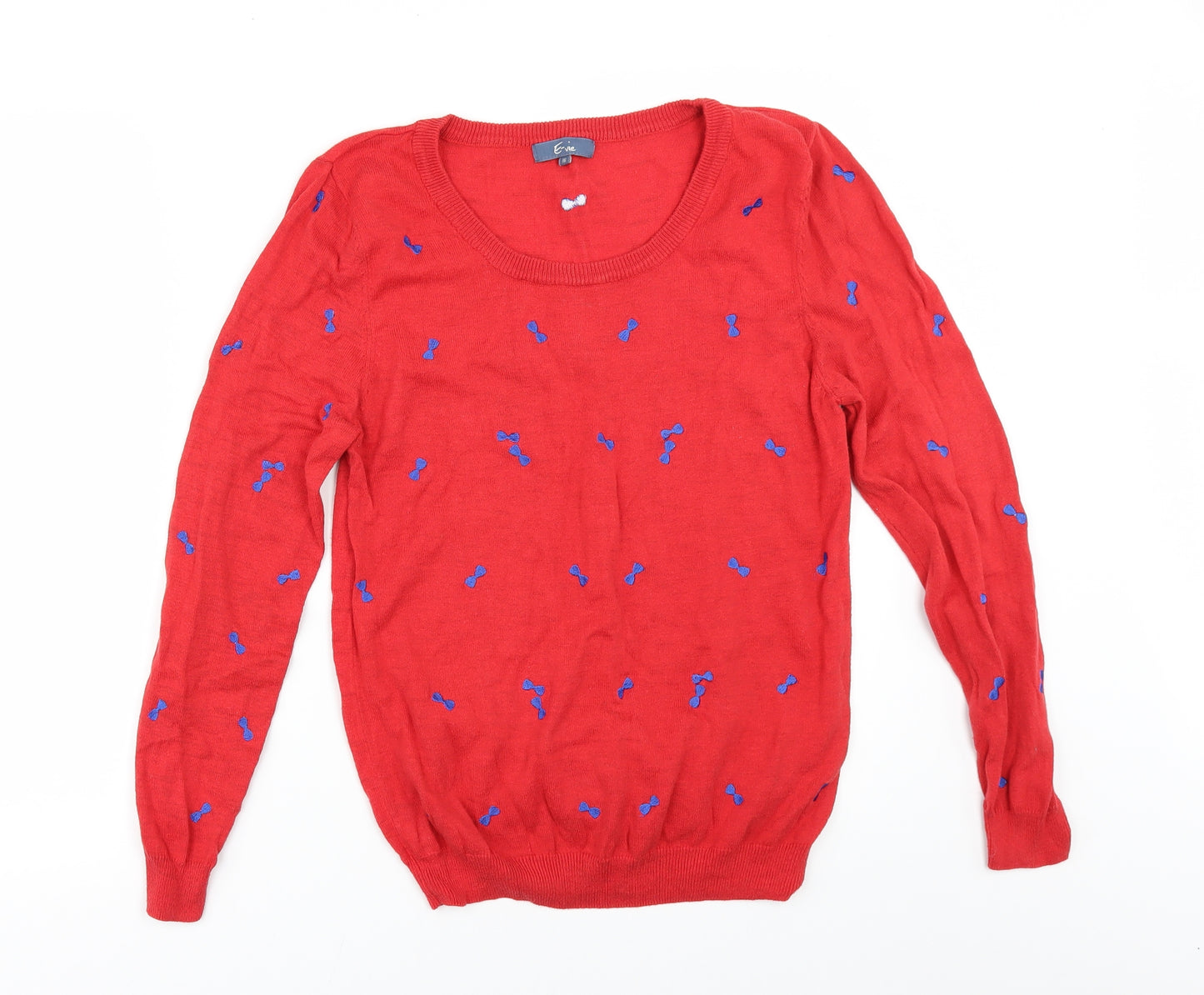 E-vie Womens Red Geometric   Jumper Size 16