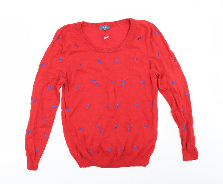 E-vie Womens Red Geometric   Jumper Size 16