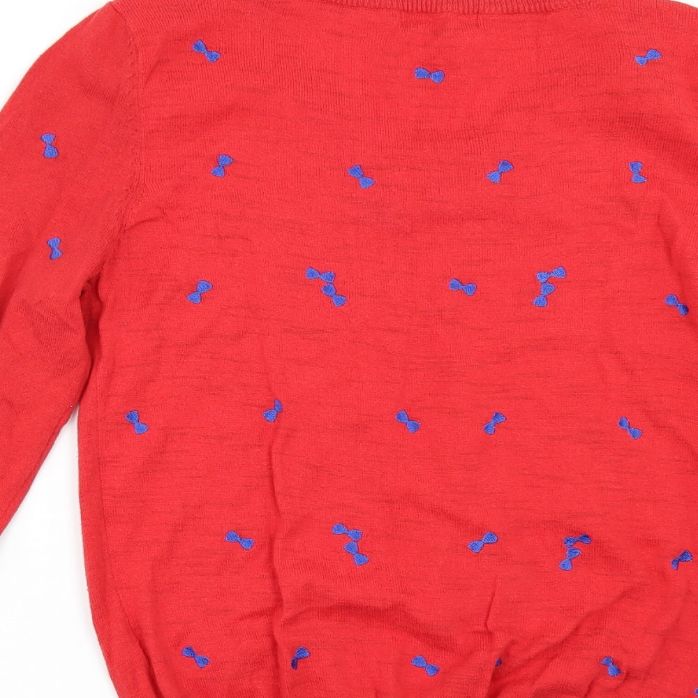 E-vie Womens Red Geometric   Jumper Size 16