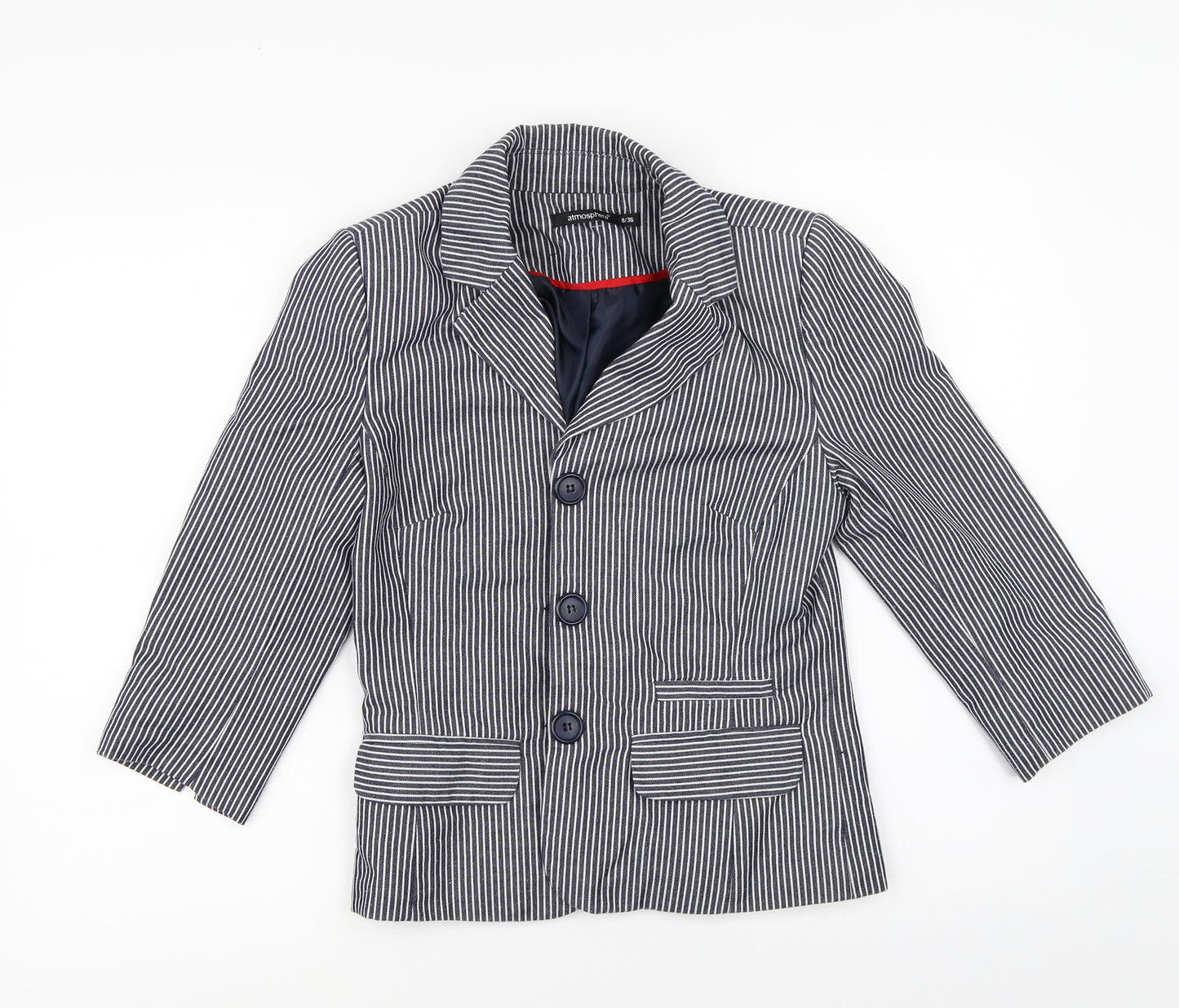 Primark Womens Blue Striped  Jacket  Size 8