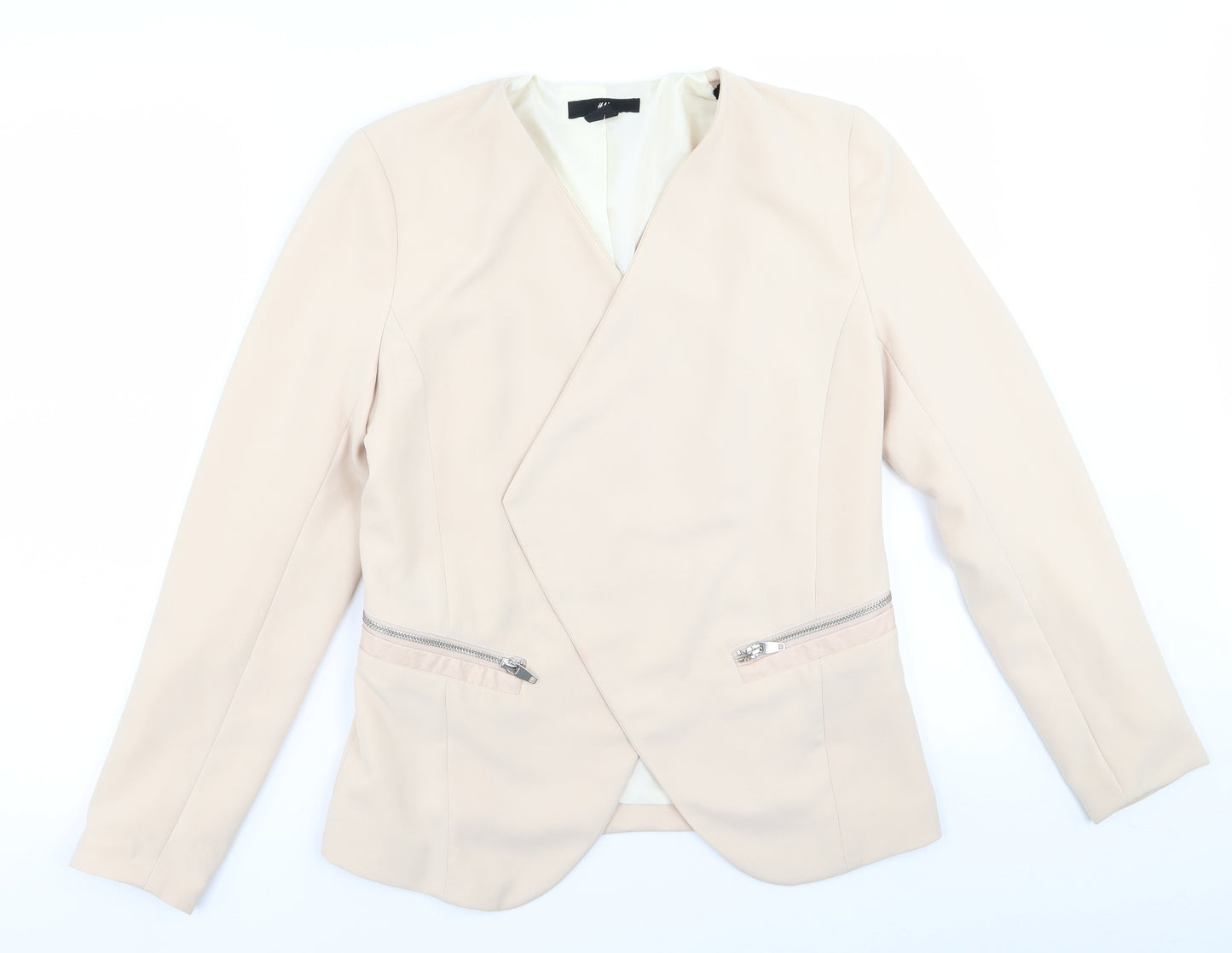 H&M Womens Beige   Jacket Blazer Size 12
