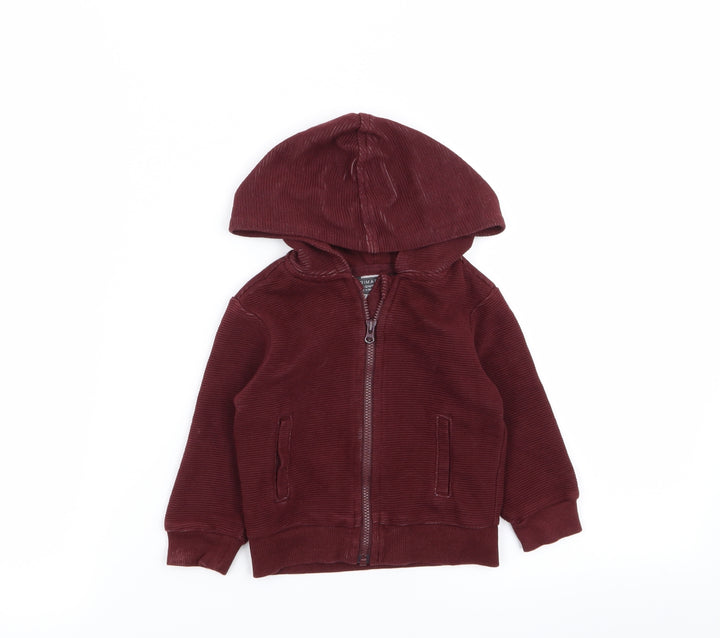 Primark Boys Brown   Full Zip Jumper Size 9-12 Months