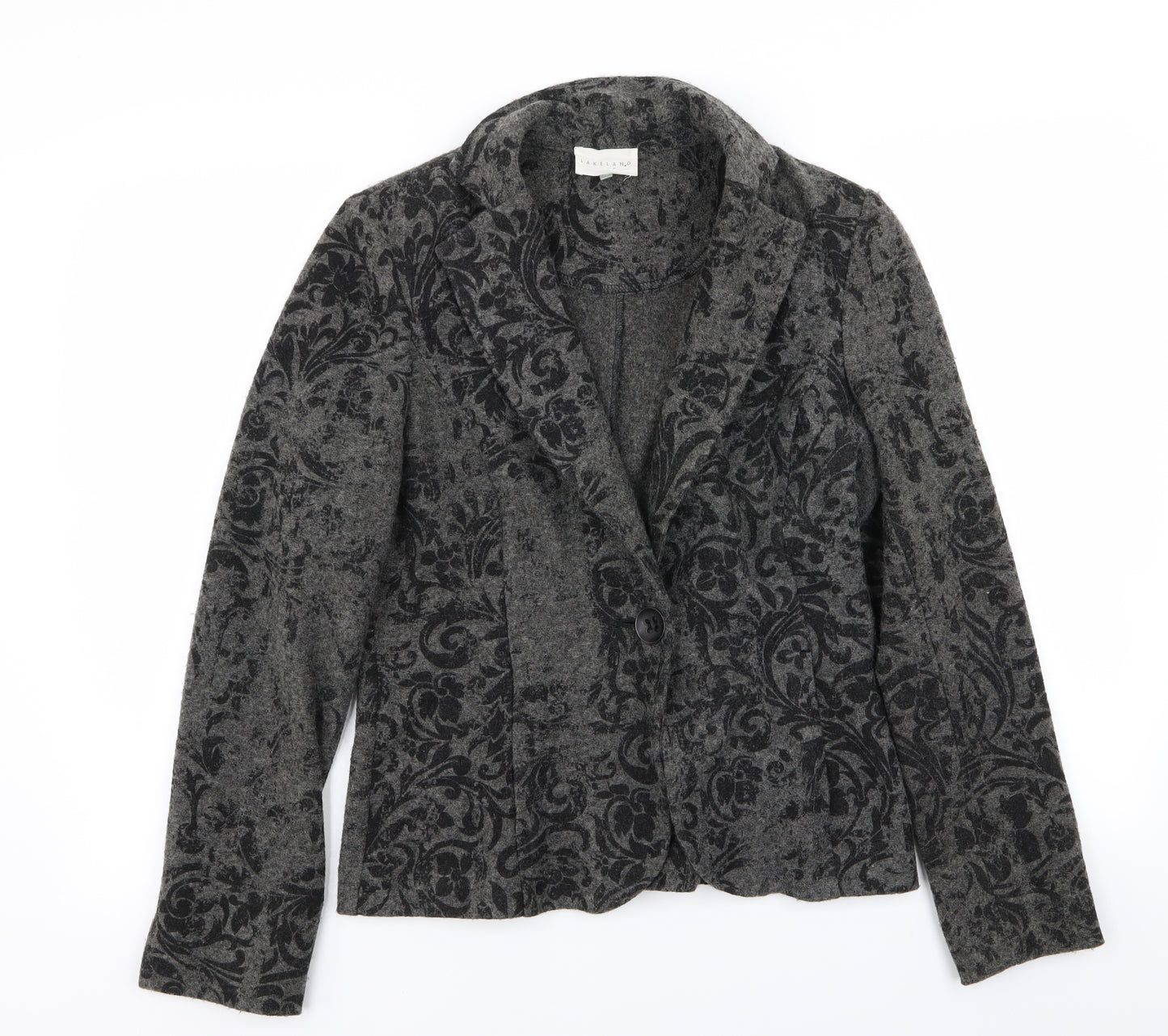 Lakeland Womens Grey Floral  Jacket Blazer Size 10