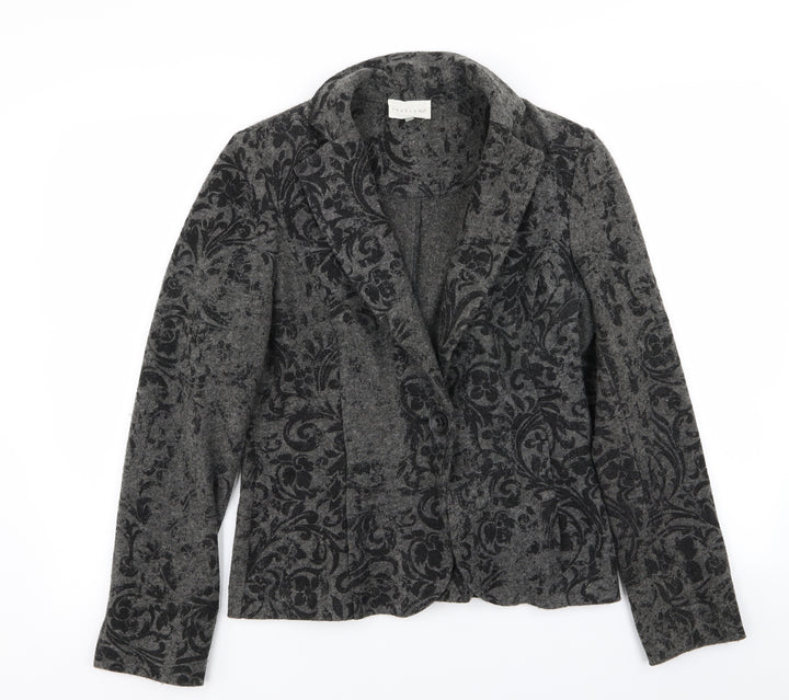 Lakeland Womens Grey Floral Jacket Blazer Size 10