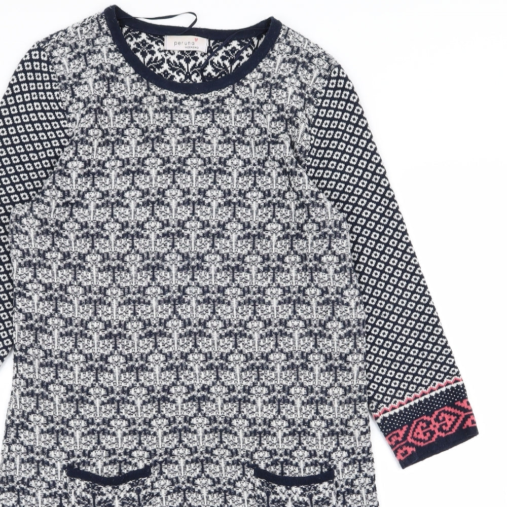 M&S Womens Multicoloured Geometric  Jumper Dress  Size 12