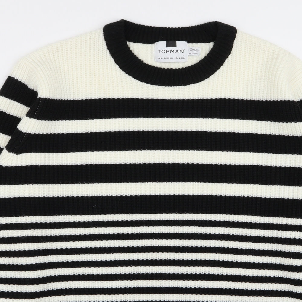 Topman Mens Multicoloured Striped  Pullover Jumper Size XL