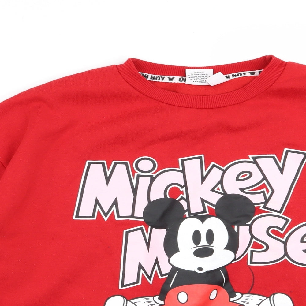 Primark Womens Red   Pullover Jumper Size 10  - mickey mouse