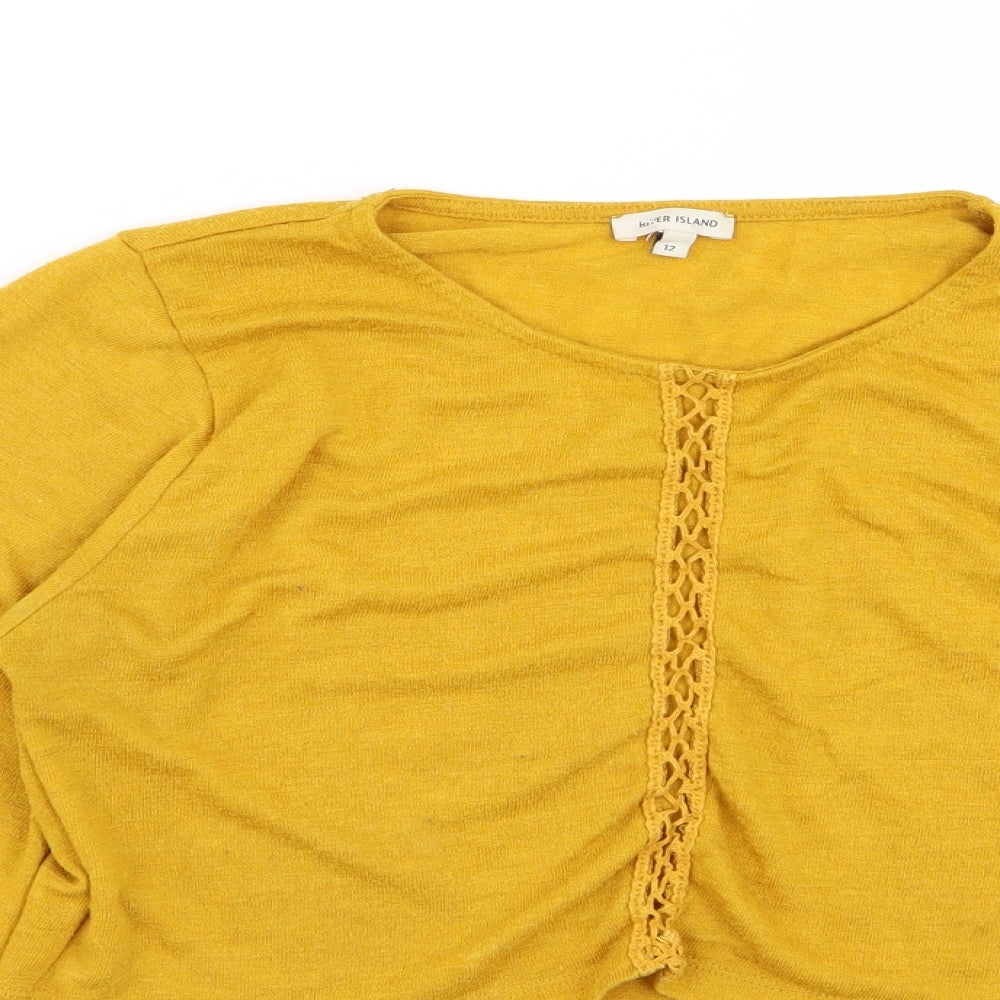 River Island Womens Yellow   Basic T-Shirt Size 12