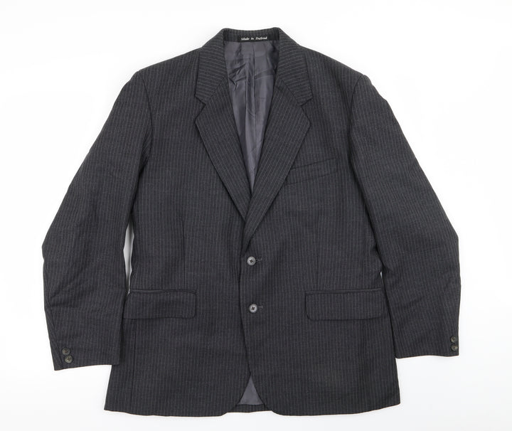 joe hind Mens Grey Striped Jacket Blazer Size 36