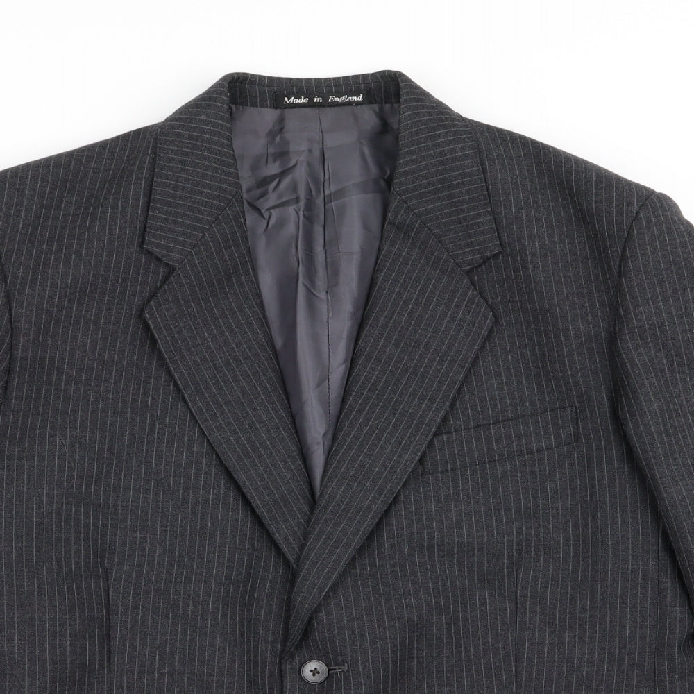 joe hind Mens Grey Striped  Jacket Blazer Size 36