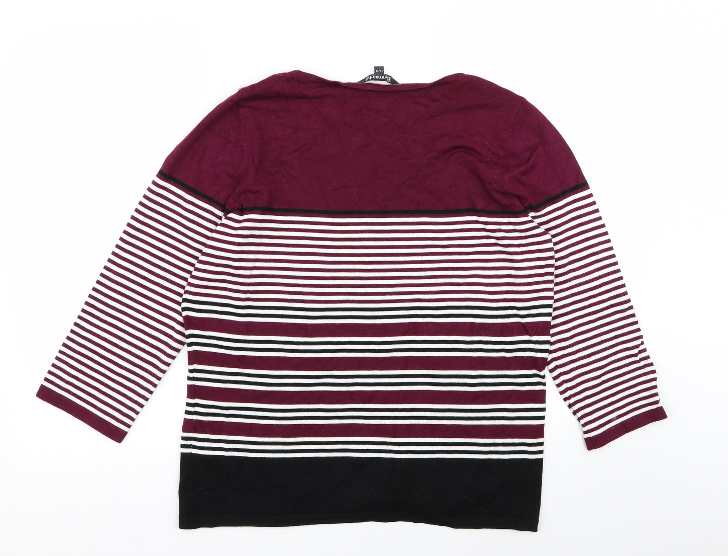 Bonmarché Womens Multicoloured Striped  Basic T-Shirt Size 12