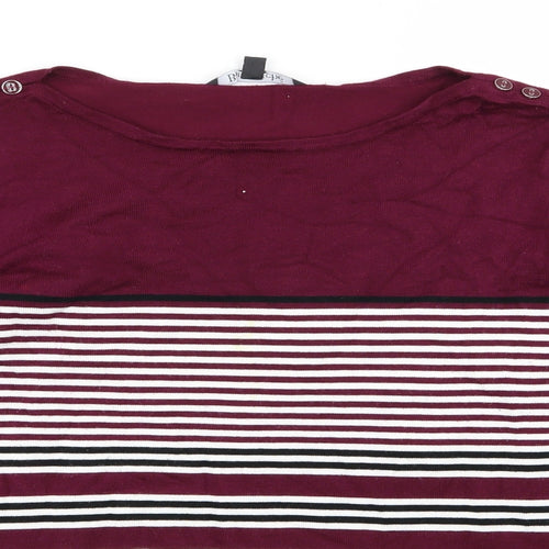 Bonmarché Womens Multicoloured Striped  Basic T-Shirt Size 12